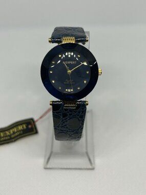 L’Expert Men’s 18 k Gold‑Plated Quartz Watch – Elegant Swiss‑Style 30 mm Case